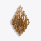 Aurora Wall Light Amber Diamond Polyhedron Vintage