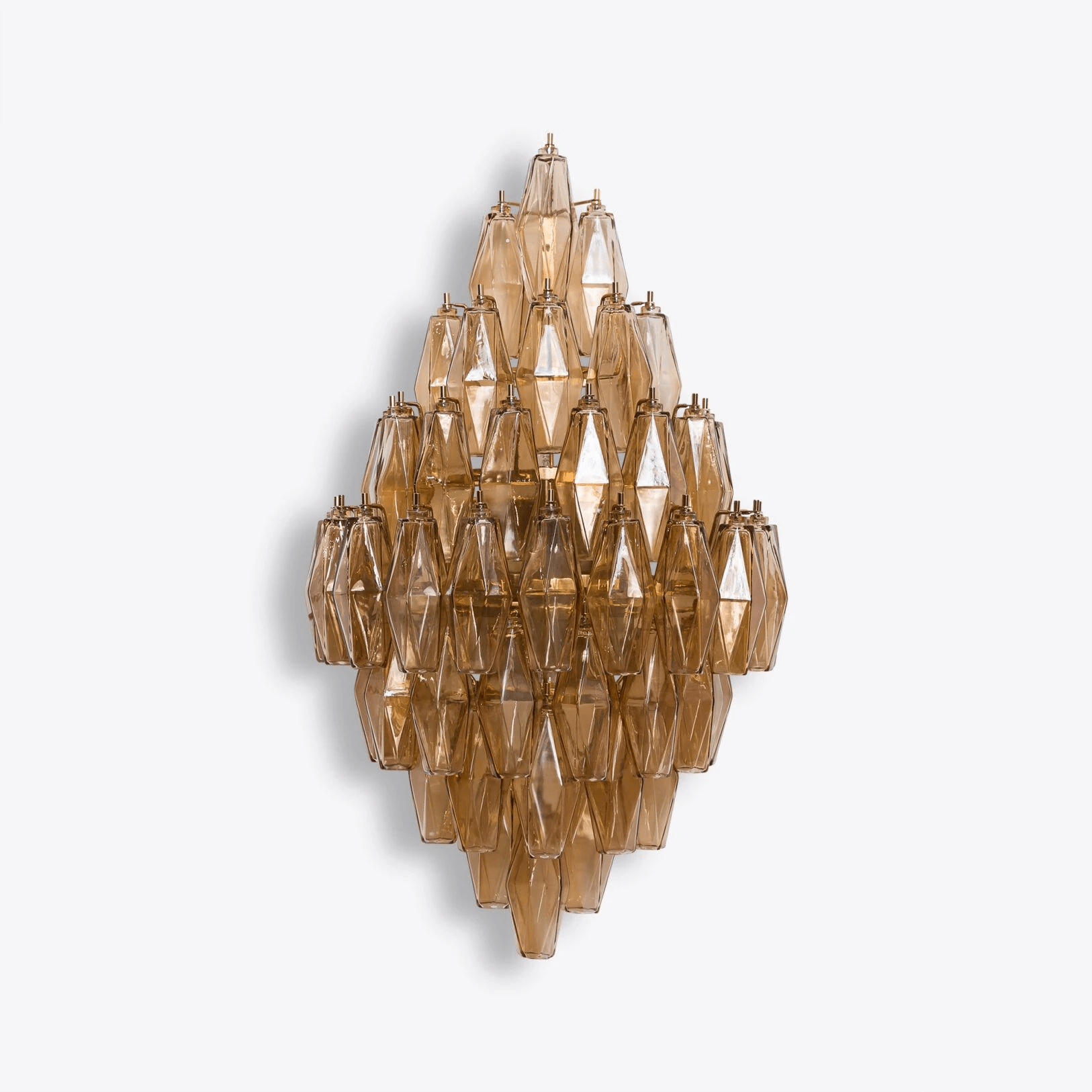 Aurora Wall Light Amber Diamond Polyhedron Vintage