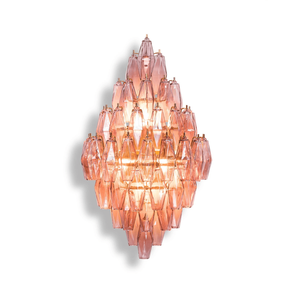 Aurora Wall Light Amber Diamond Polyhedron Vintage