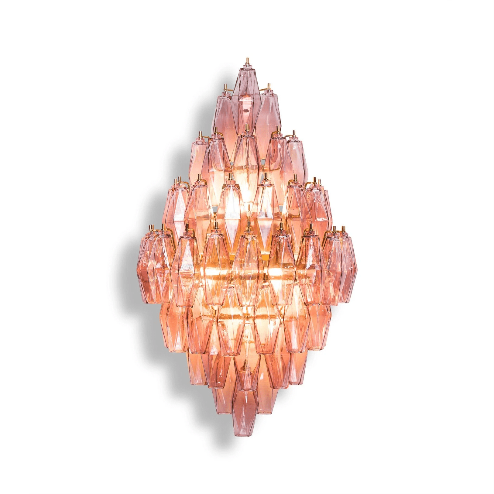 Aurora Wall Light Amber Diamond Polyhedron Vintage