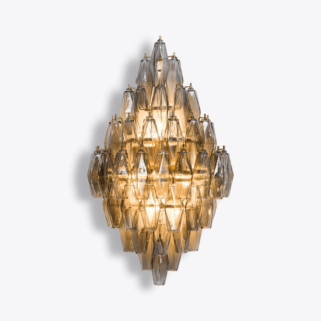 Aurora Wall Light Amber Diamond Polyhedron Vintage