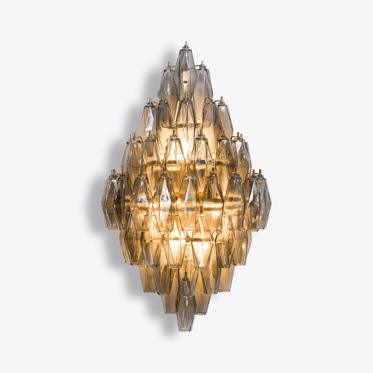 Aurora Wall Light Amber Diamond Polyhedron Vintage