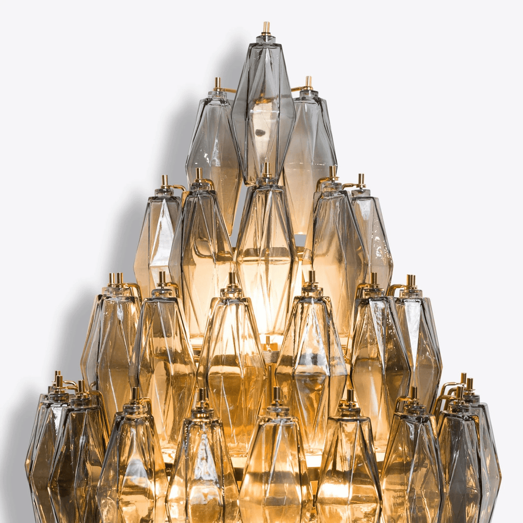 Aurora Wall Light Amber Diamond Polyhedron Vintage
