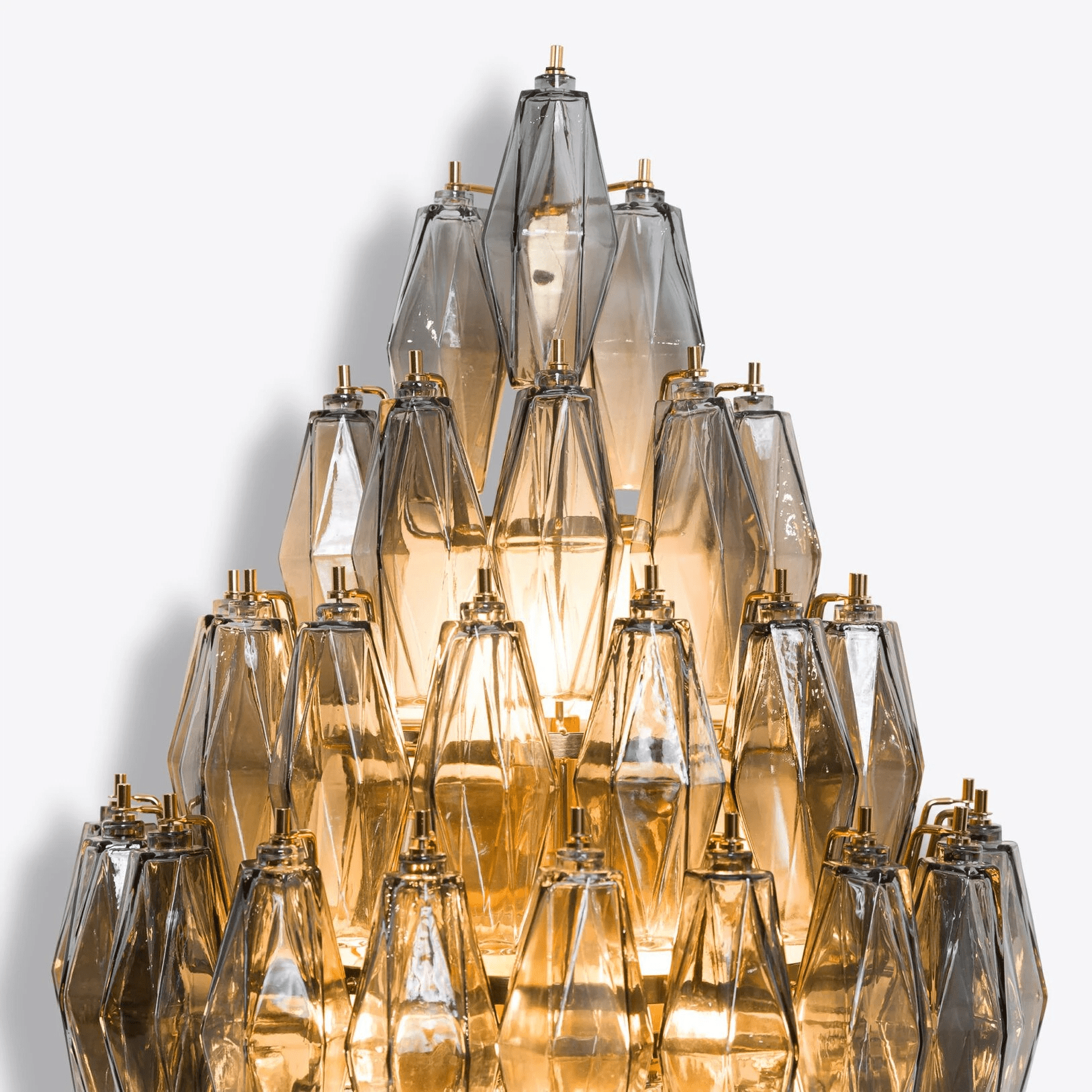 Aurora Wall Light Amber Diamond Polyhedron Vintage