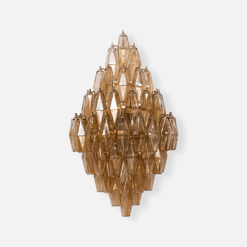 Aurora Wall Light Amber Diamond Polyhedron Vintage