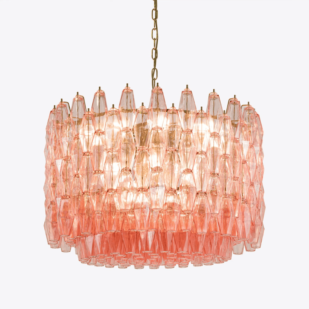 Aurora Chandelier Drum Amber Glass
