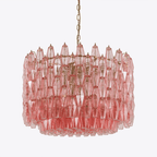 Aurora Chandelier Drum Amber Glass