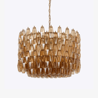Aurora Chandelier Drum Amber Glass