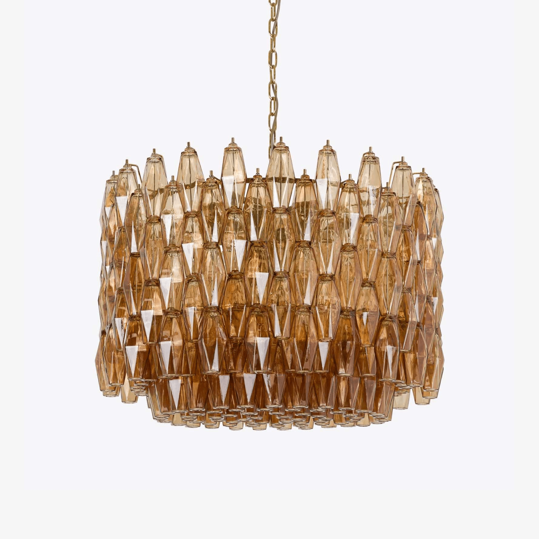 Aurora Chandelier Drum Amber Glass