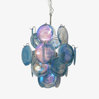 Aurora Chandelier Blue Murano Glass Disc Vintage