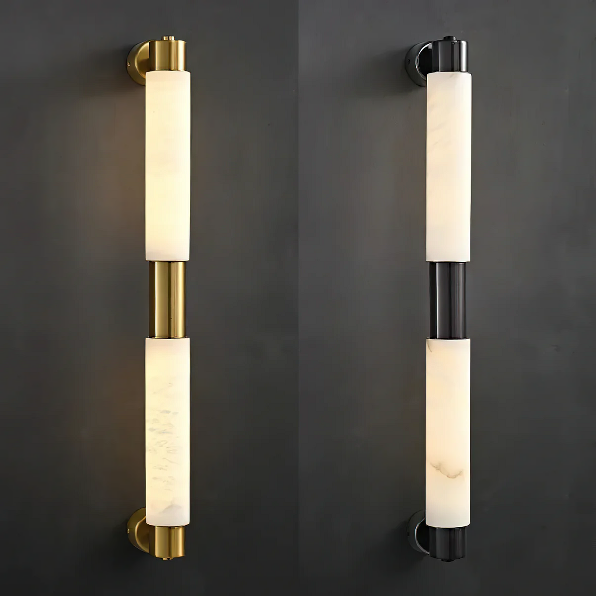Eurthaeth Alabaster Brass Wall Light