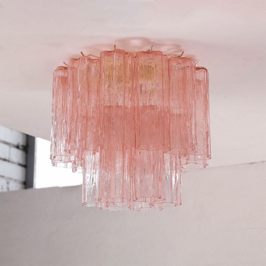 Aurora Ceiling Lamp Pink Waterfall Style