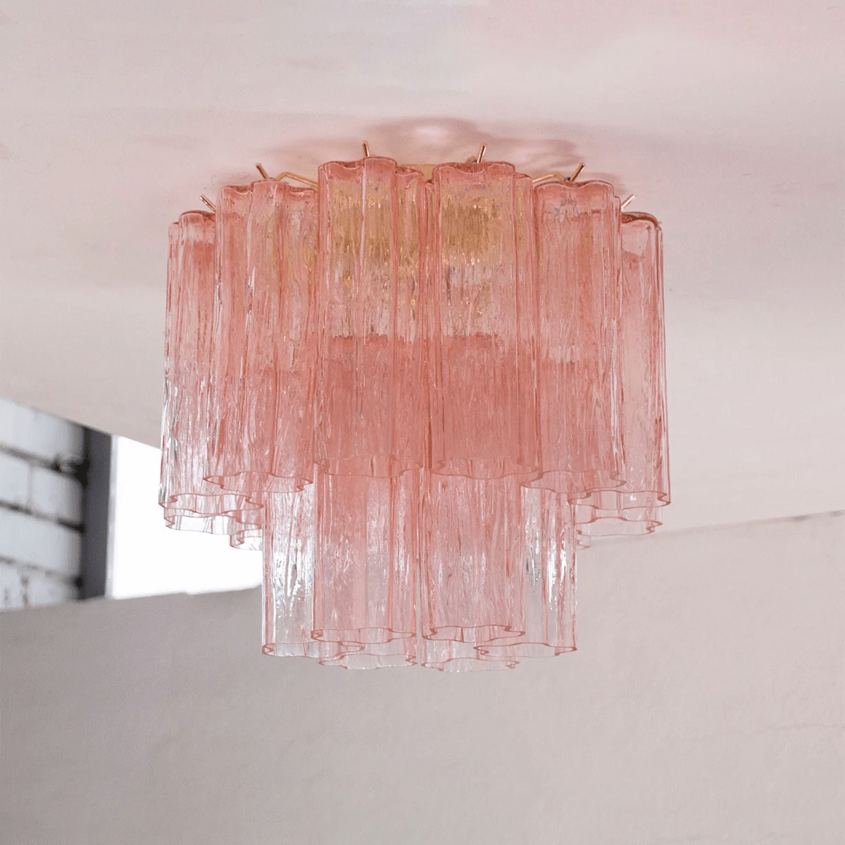 Aurora Ceiling Lamp Pink Waterfall Style