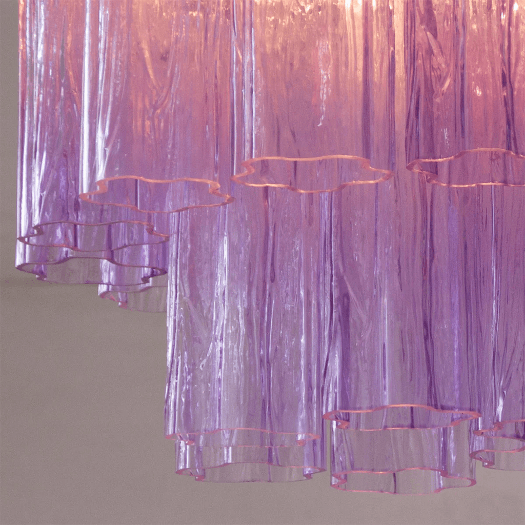 Aurora Ceiling Lamp Pink Waterfall Style