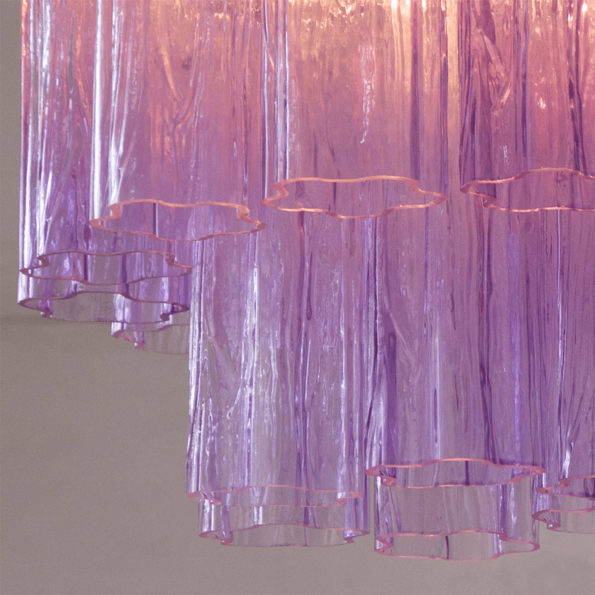 Aurora Ceiling Lamp Pink Waterfall Style