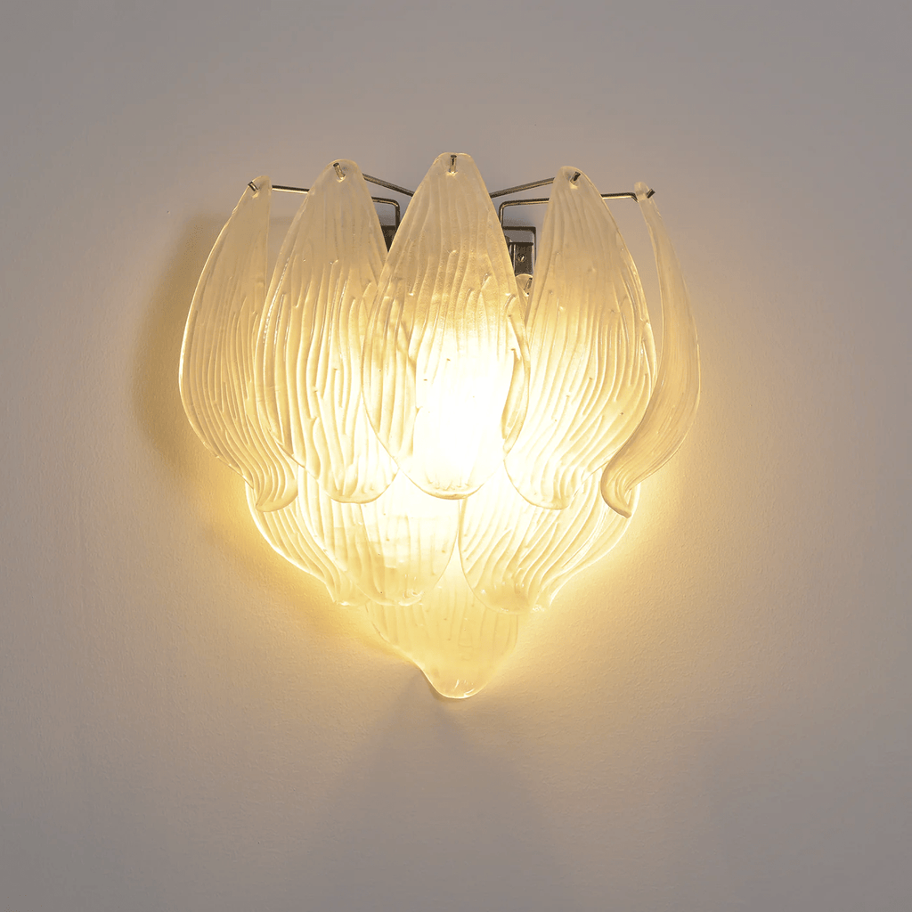 Aurora Wall Lamp Murano Glass Petal Frosted Cascading