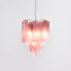 Aurora Chandelier Rose Gradient Murano Glass Tiered