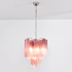 Aurora Chandelier Rose Gradient Murano Glass Tiered