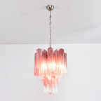 Aurora Chandelier Rose Gradient Murano Glass Tiered