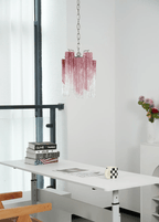 Aurora Chandelier Pink Gradient Murano Glass
