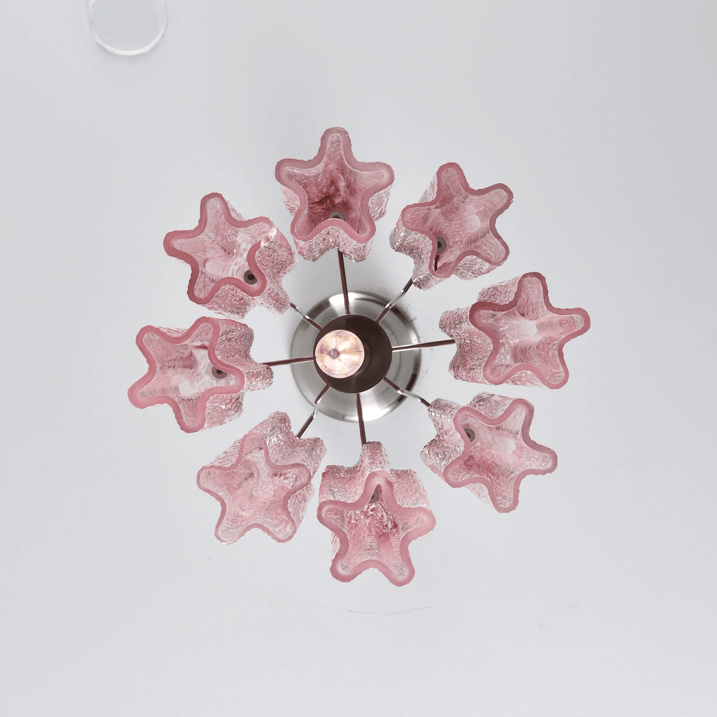 Aurora Chandelier Pink Gradient Murano Glass