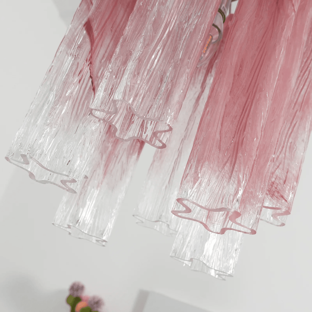 Aurora Chandelier Pink Gradient Murano Glass