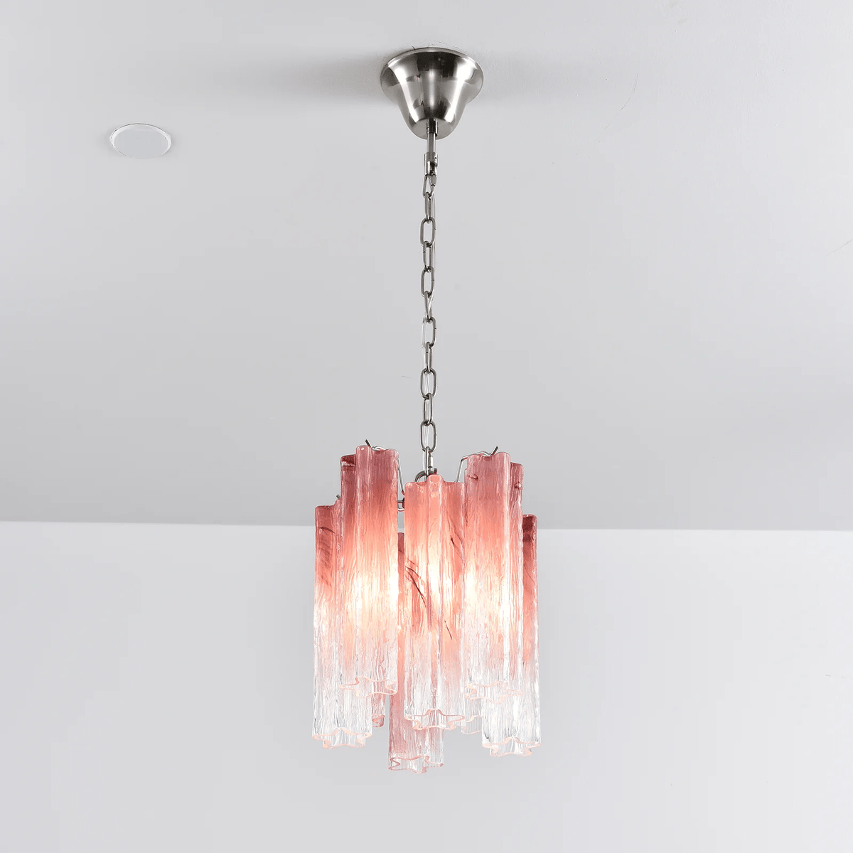 Aurora Chandelier Pink Gradient Murano Glass