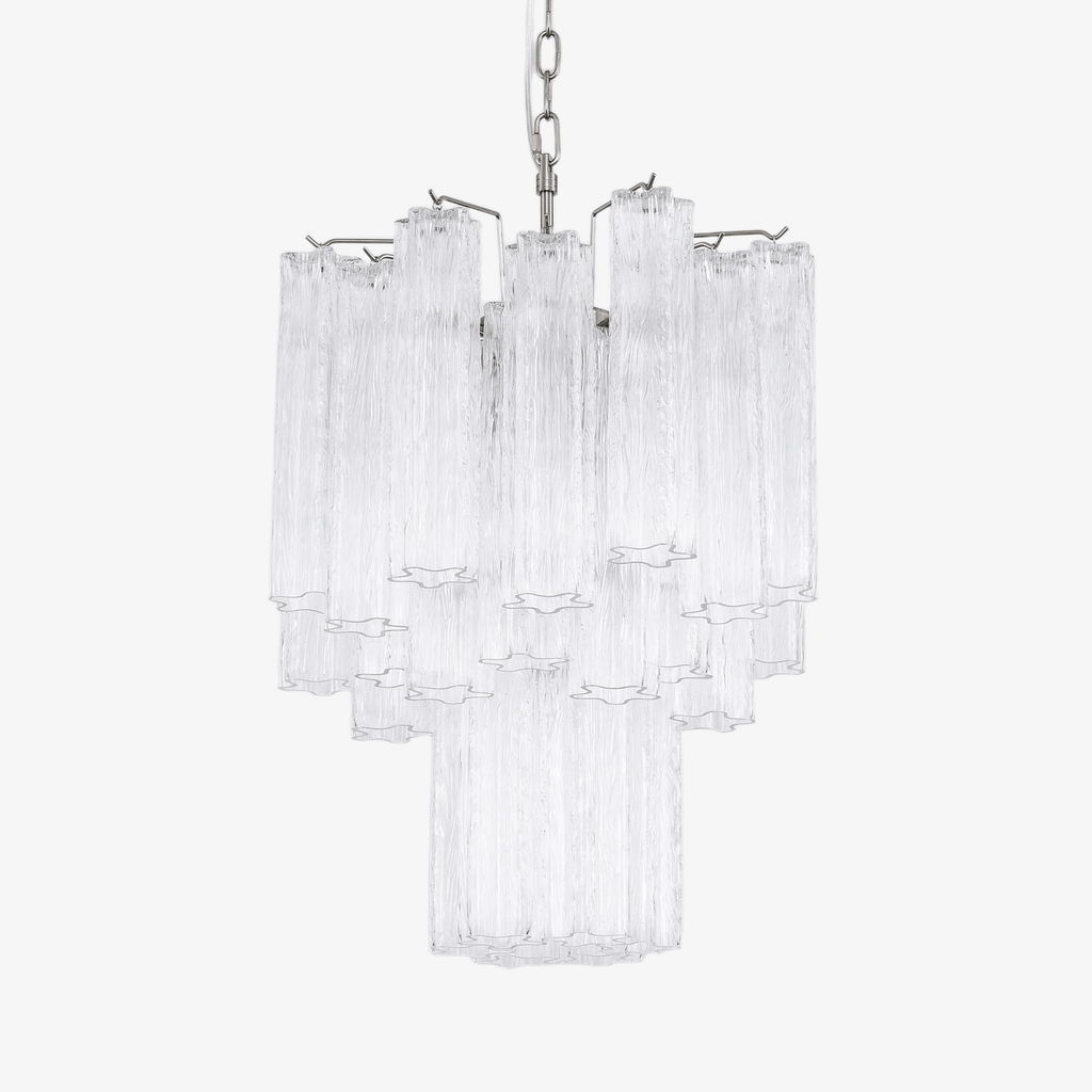 Aurora Chandelier Clear Murano Glass Tube Tiered Modern