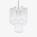 Aurora Chandelier Clear Murano Glass Tube Tiered Modern