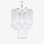 Aurora Chandelier Clear Murano Glass Tube Tiered Modern