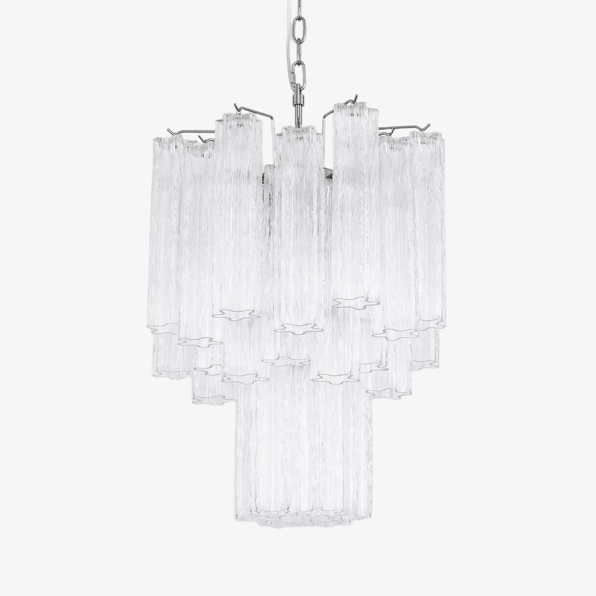 Aurora Chandelier Clear Murano Glass Tube Tiered Modern