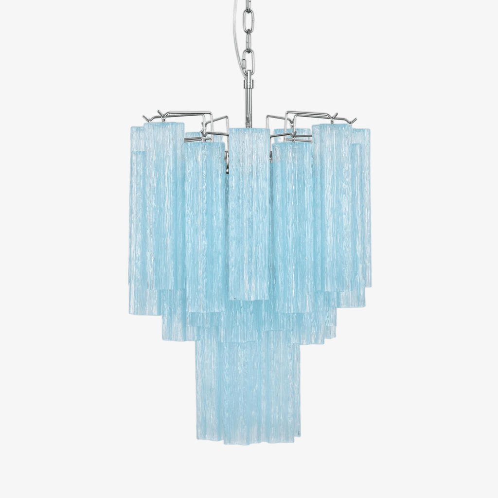 Aurora Chandelier Azzura Murano Glass Tube Coastal
