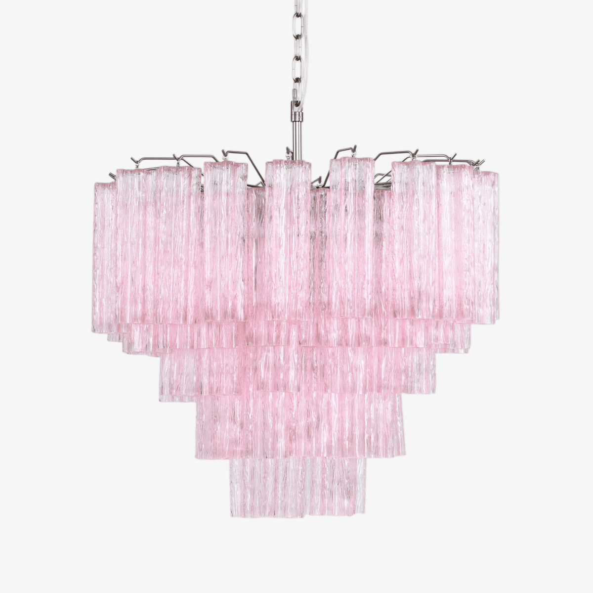 Aurora Chandelier Pink Glass Multi-Tier Romantic Glow