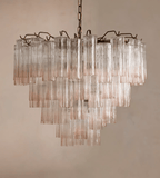 Aurora Chandelier Murano Glass Tiered Green