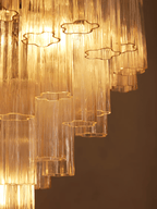 Aurora Chandelier Murano Glass Tiered Green