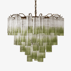 Aurora Chandelier Murano Glass Tiered Green