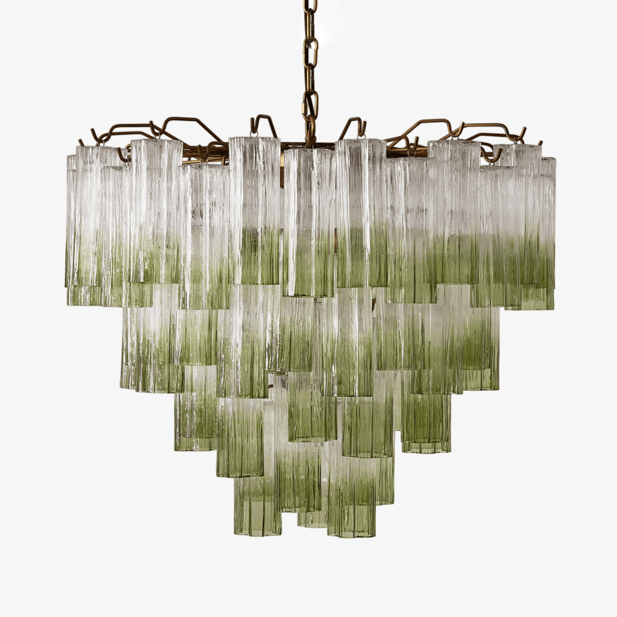 Aurora Chandelier Murano Glass Tiered Green