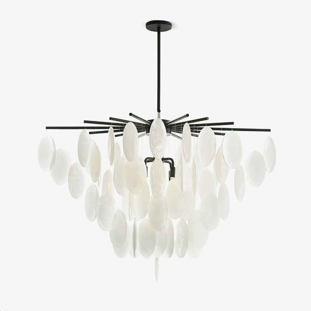 Cascading Modern Metal & Glass Chandelier