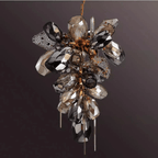 Aurora Chandelier Modern Glass Crystal Smoked Cluster