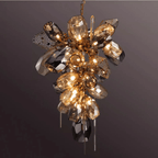 Aurora Chandelier Modern Glass Crystal Smoked Cluster