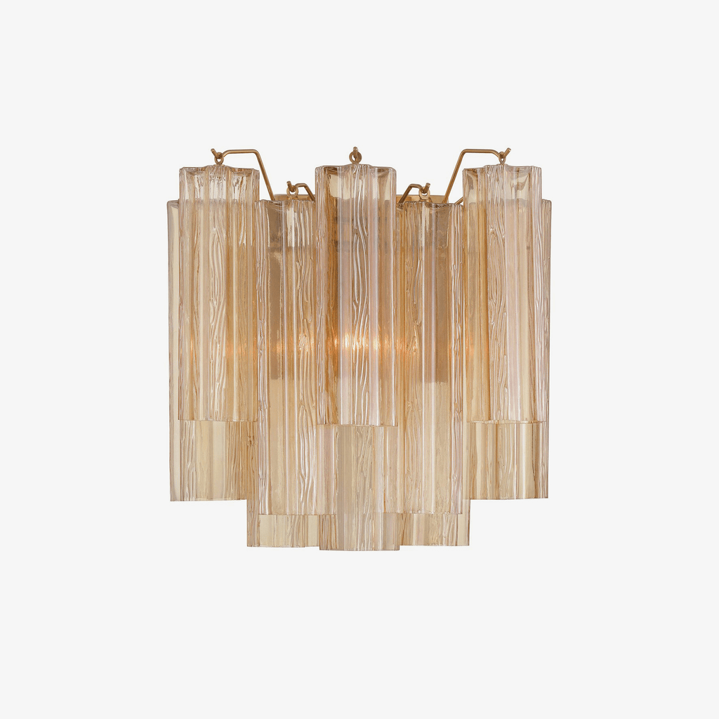Aurora Wall Light Tronchi Glass Tube Tiered Amber Modern