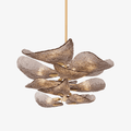 Aurora Chandelier Cardiff Piastra Glass Petal Layered Bronze