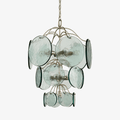 Aurora Chandelier Rovigo Recycled Glass Disc Modern Flowing