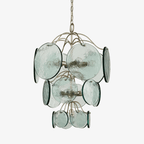 Aurora Chandelier Rovigo Recycled Glass Disc Modern Flowing