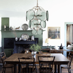 Aurora Chandelier Rovigo Recycled Glass Disc Modern Flowing