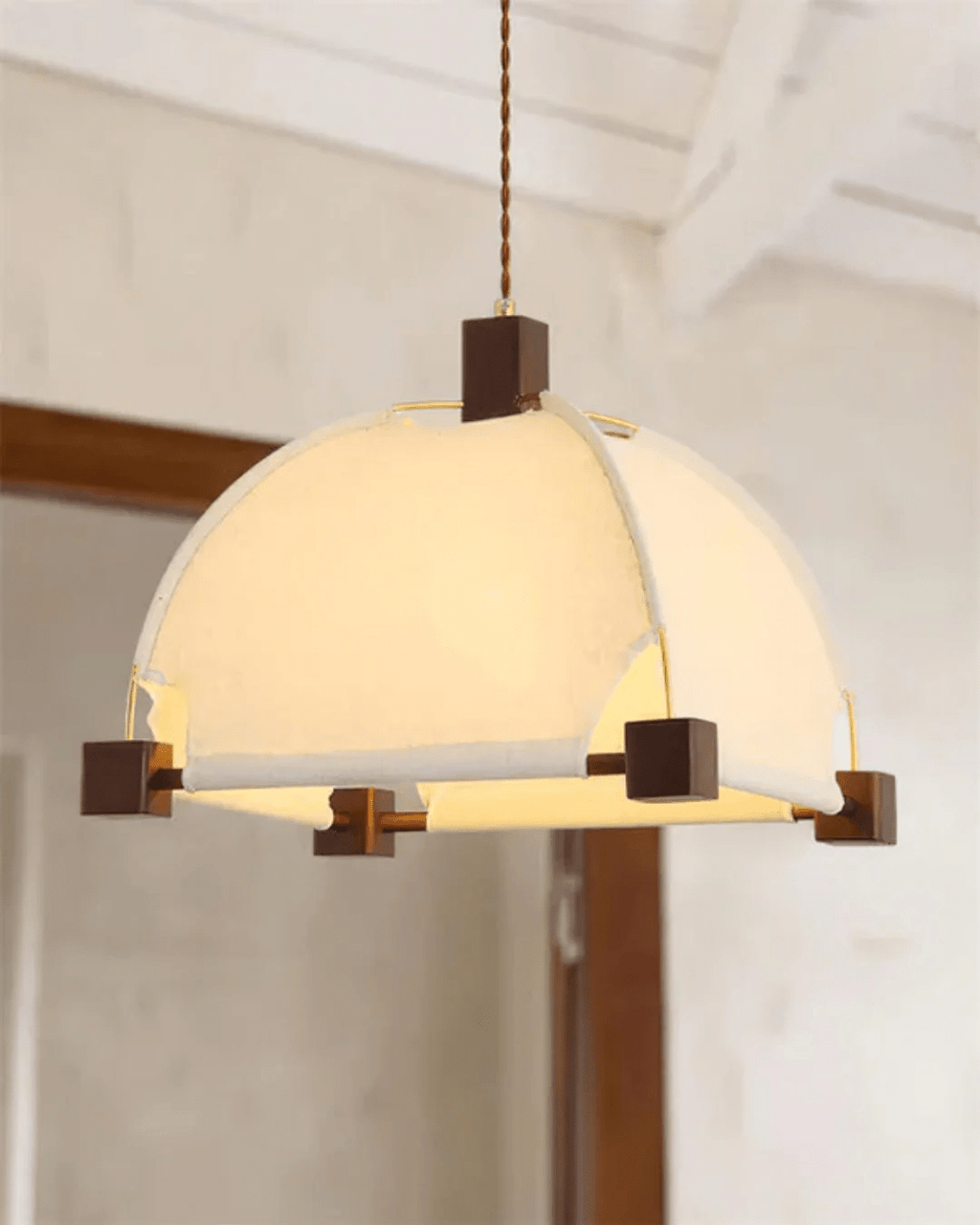 Allegra Modern Wood & Fabric Pendant Light