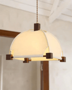 Allegra Modern Wood & Fabric Pendant Light