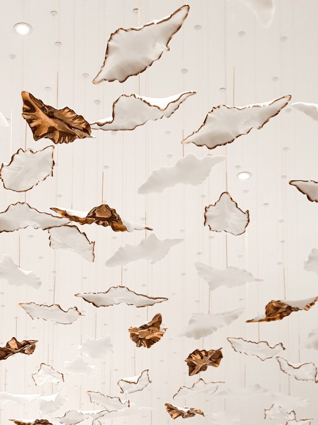 Leaf Modern Metal & Crystal Glass Chandelier