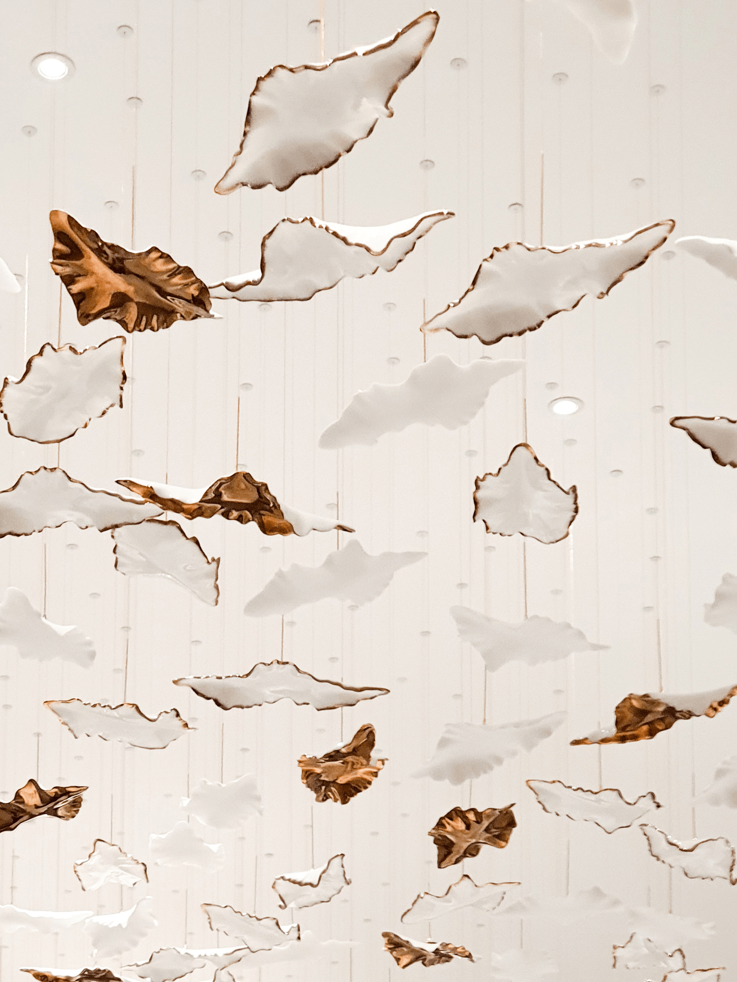 Leaf Modern Metal & Crystal Glass Chandelier