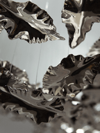 Leaf Modern Metal & Crystal Glass Chandelier